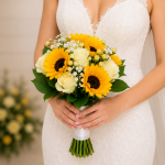 Ramo para novia con girasoles y rosas