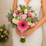 Ramo para novia primaveral en tonos rosados